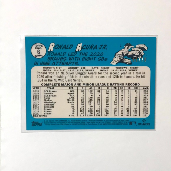 Ronald Acuna Jr Topps Chrome MLB Baseball Card /70 - Picture 3 of 4